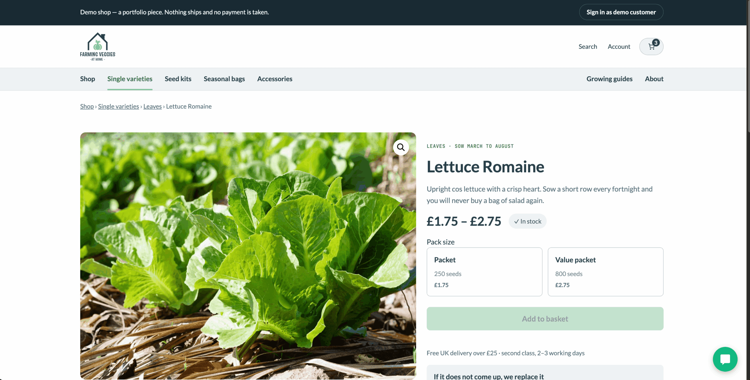 product page demo